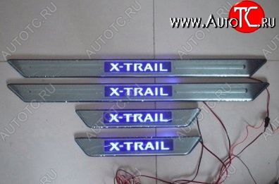 5 349 р. Накладки на порожки автомобиля СТ Nissan X-trail 2 T31 дорестайлинг (2007-2011)  с доставкой в г. Керчь