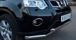 17 649 р. Защита переднего бампера (2 трубыØ63 мм, нержавейка) SLITKOFF  Nissan X-trail  2 T31 (2010-2015) рестайлинг  с доставкой в г. Керчь. Увеличить фотографию 2