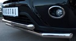 17 649 р. Защита переднего бампера (2 трубыØ63 мм, нержавейка) SLITKOFF  Nissan X-trail  2 T31 (2010-2015) рестайлинг  с доставкой в г. Керчь. Увеличить фотографию 3