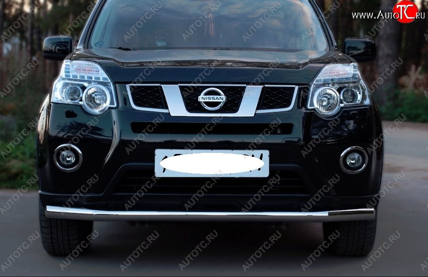 14 599 р. Защита переднего бампера (Ø63 мм, нержавейка) SLITKOFF Nissan X-trail 2 T31 рестайлинг (2010-2015)  с доставкой в г. Керчь