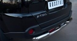 16 599 р. Защита заднего бампера (2 трубы Ø63, нержавейка) SLITKOFF Nissan X-trail 2 T31 рестайлинг (2010-2015)  с доставкой в г. Керчь. Увеличить фотографию 2