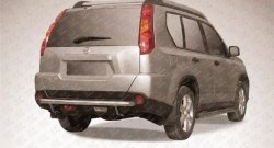 Одинарная защита заднего бампера из трубы диаметром 57 мм Slitkoff Nissan X-trail  2 T31 (2010-2015) рестайлинг