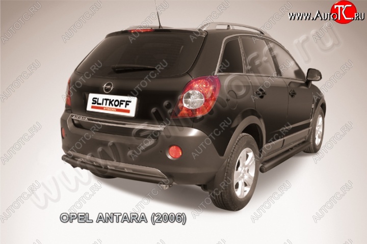 6 949 р. Защита задняя Slitkoff  Opel Antara (2006-2010) (Цвет: серебристый)  с доставкой в г. Керчь