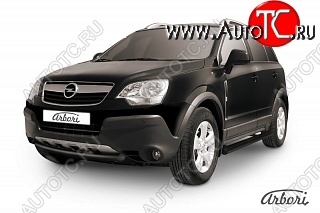 5 399 р. Защита переднего бампера Arbori (низкая, черная, 1 труба d57 mm). Opel Antara (2006-2010)  с доставкой в г. Керчь
