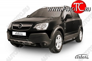 7 703 р. Защита переднего бампера Arbori (черная, 2 трубы d57 и 57 mm) Opel Antara (2006-2010)  с доставкой в г. Керчь