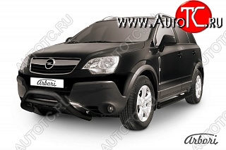 17 279 р. Защита переднего бампера Arbori (низкая, черная, 1 труба d76 mm). Opel Antara (2006-2010)  с доставкой в г. Керчь