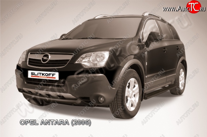 4 549 р. Защита переднего бампер Slitkoff Opel Antara (2006-2010) (Цвет: серебристый)  с доставкой в г. Керчь