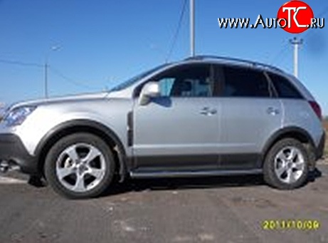 11 899 р. Защита порогов с проступью d76 мм Металл Дизайн  Opel Antara (2006-2010) (полированная нержавейка)  с доставкой в г. Керчь