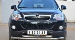 16 949 р. Защита переднего бампера (2 трубыØ63 и 42 мм, нержавейка) SLITKOFF Opel Antara рестайлинг (2010-2015)  с доставкой в г. Керчь. Увеличить фотографию 2