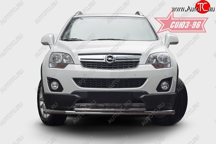 22 229 р. Защита переднего бампера двойная Souz-96 (d60/42) Opel Antara рестайлинг (2010-2015)  с доставкой в г. Керчь