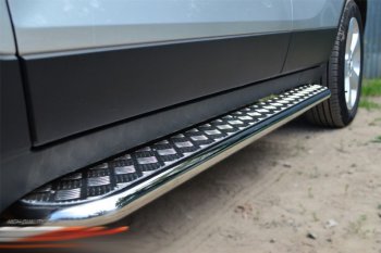 35 549 р. Защита порогов из круглой трубы диаметром 42 мм SLITKOFF v3  Opel Antara (2010-2015) рестайлинг  с доставкой в г. Керчь. Увеличить фотографию 3