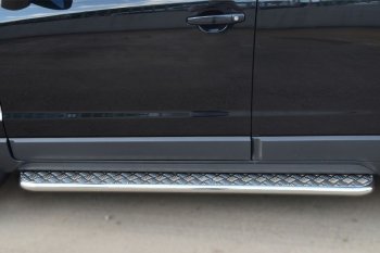 Защита порогов из круглой трубы диаметром 42 мм SLITKOFF v3 Opel Antara (2010-2015) рестайлинг