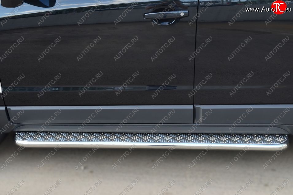 35 549 р. Защита порогов из круглой трубы диаметром 42 мм SLITKOFF v3  Opel Antara (2010-2015) рестайлинг  с доставкой в г. Керчь