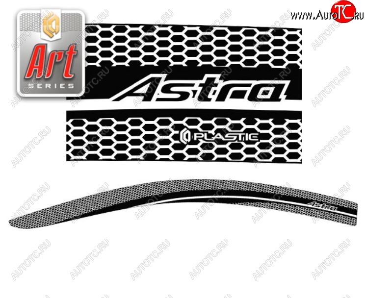 2 079 р. Дефлектора окон CA-Plastic  Opel Astra  H GTC (2004-2011) хэтчбек 3 дв. дорестайлинг, хэтчбек 3 дв. рестайлинг (Серия Art белая, Без хром.молдинга)  с доставкой в г. Керчь