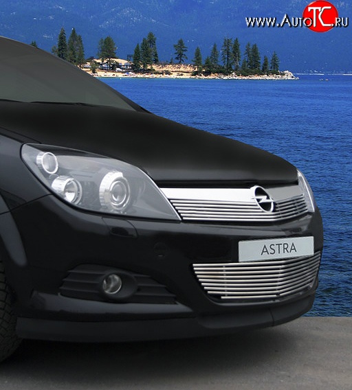 4 814 р. Декоративная вставка воздухозаборника Novline Opel Astra H GTC хэтчбек 3 дв. рестайлинг (2006-2011)  с доставкой в г. Керчь