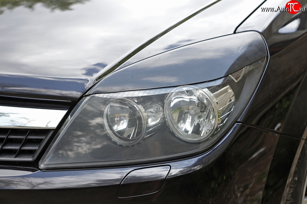 899 р. Реснички на фары RA Opel Astra H GTC хэтчбек 3 дв. дорестайлинг (2004-2006) (Неокрашенные)  с доставкой в г. Керчь