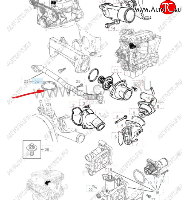 116 р. Уплотнительное кольцо маслопровода GM (дв. Z16XEP, к корпусу масляного фильтра) Opel Astra H хэтчбек 5дв дорестайлинг (2004-2007)  с доставкой в г. Керчь