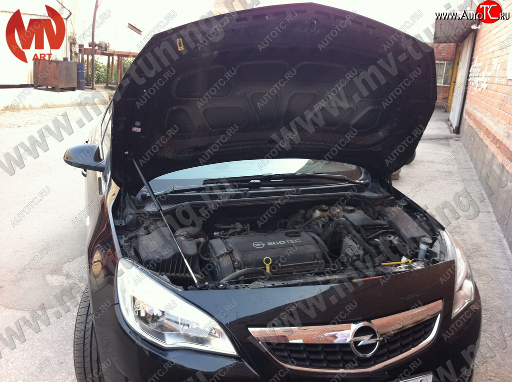2 969 р. Упор капота MV-Tuning (одинарный) Opel Astra J хэтчбек 5 дв.  рестайлинг (2012-2017)  с доставкой в г. Керчь