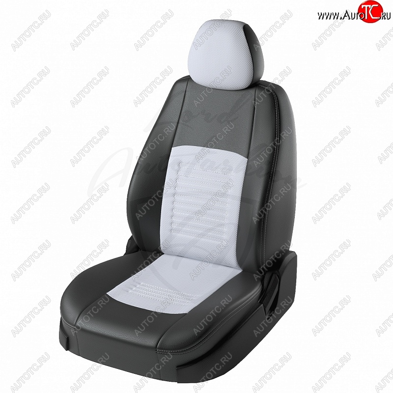 9 449 р. Чехлы для сидений Lord Autofashion Турин (экокожа, раздельная спинка) Opel Astra J хэтчбек 5 дв.  рестайлинг (2012-2017) (Чёрный, вставка белая)  с доставкой в г. Керчь