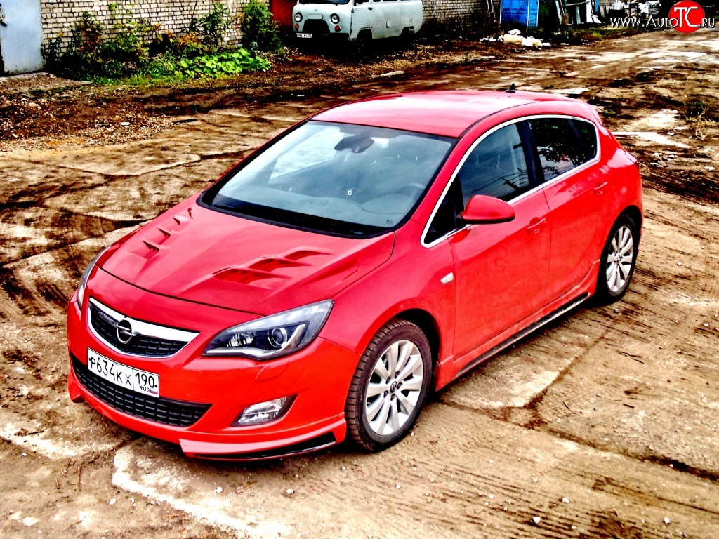 15 199 р. Пластиковый капот Sport Opel Astra J хэтчбек 5 дв.  рестайлинг (2012-2017) (Неокрашенный)  с доставкой в г. Керчь