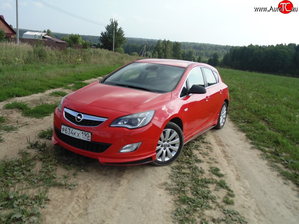 3 999 р. Накладка Sport на передний бампер Opel Astra J хэтчбек 5 дв.  рестайлинг (2012-2017) (Неокрашенная)  с доставкой в г. Керчь
