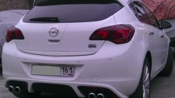 5 499 р. Накладка на задний бампер IRMSCHER Opel Astra J хэтчбек 5 дв. дорестайлинг (2009-2012) (Неокрашенная)  с доставкой в г. Керчь. Увеличить фотографию 2
