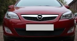 1 469 р. Сетка на бампер Russtal (черная) Opel Astra J хэтчбек 5 дв. дорестайлинг (2009-2012)  с доставкой в г. Керчь. Увеличить фотографию 3