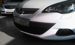 1 469 р. Сетка на бампер GTC Russtal (черная) Opel Astra J хэтчбек 5 дв. дорестайлинг (2009-2012)  с доставкой в г. Керчь. Увеличить фотографию 3