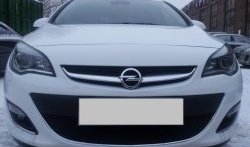 Сетка на бампер Russtal (черная) Opel Astra J хэтчбек 5 дв.  рестайлинг (2012-2017)