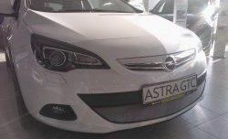 1 539 р. Сетка на бампер GTC Russtal (хром) Opel Astra J хэтчбек 5 дв. дорестайлинг (2009-2012)  с доставкой в г. Керчь. Увеличить фотографию 3