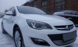 1 539 р. Сетка на бампер Russtal (хром) Opel Astra J хэтчбек 5 дв.  рестайлинг (2012-2017)  с доставкой в г. Керчь. Увеличить фотографию 2