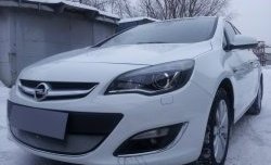 1 539 р. Сетка на бампер Russtal (хром) Opel Astra J хэтчбек 5 дв.  рестайлинг (2012-2017)  с доставкой в г. Керчь. Увеличить фотографию 3
