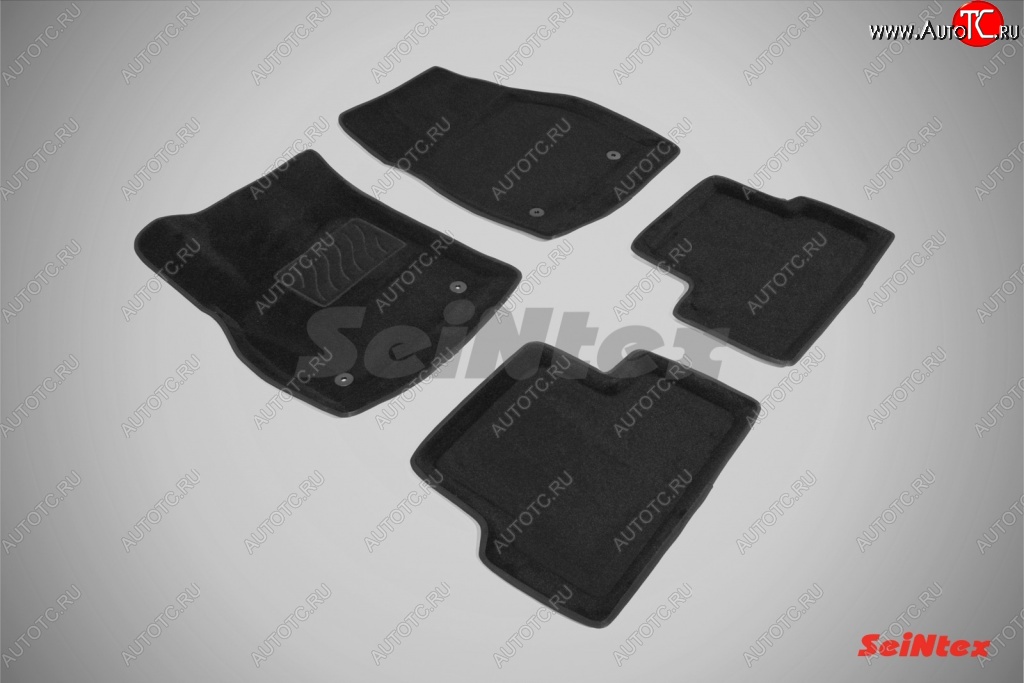 5 399 р. Износостойкие коврики в салон SeiNtex Premium 3D 4 шт. (ворсовые, черные) Opel Astra J хэтчбек 5 дв.  рестайлинг (2012-2017)  с доставкой в г. Керчь