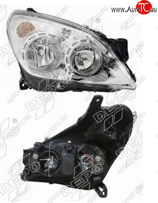 11 199 р. Правая фара (хром, с электрокорректором) DEPO Opel Astra H хэтчбек 5дв рестайлинг (2007-2015)  с доставкой в г. Керчь