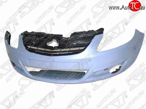 21 899 р. Передний бампер SAT  Opel Corsa  D (2006-2010)   дорестайлинг, хэтчбэк 5 дв., дорестайлинг, хэтчбэк 3 дв. (Неокрашенный)  с доставкой в г. Керчь