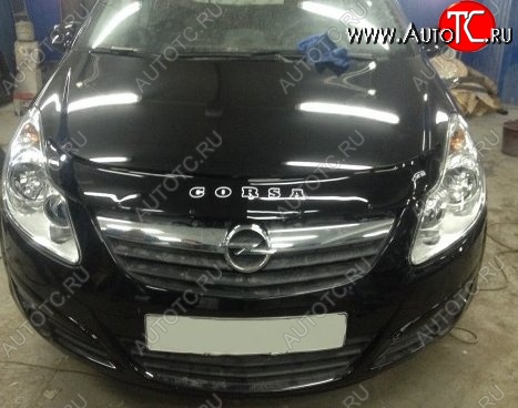 999 р. Дефлектор капота Russtal Opel Corsa D 1-ый рестайлинг, хэтчбэк 3 дв. (2010-2011)  с доставкой в г. Керчь