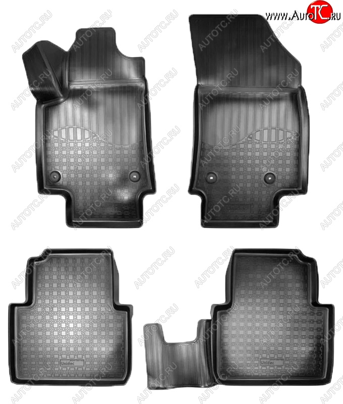 2 299 р. Коврики салонные Noplast (3D)  Opel Crossland  X (2017-2025) (Черные)  с доставкой в г. Керчь