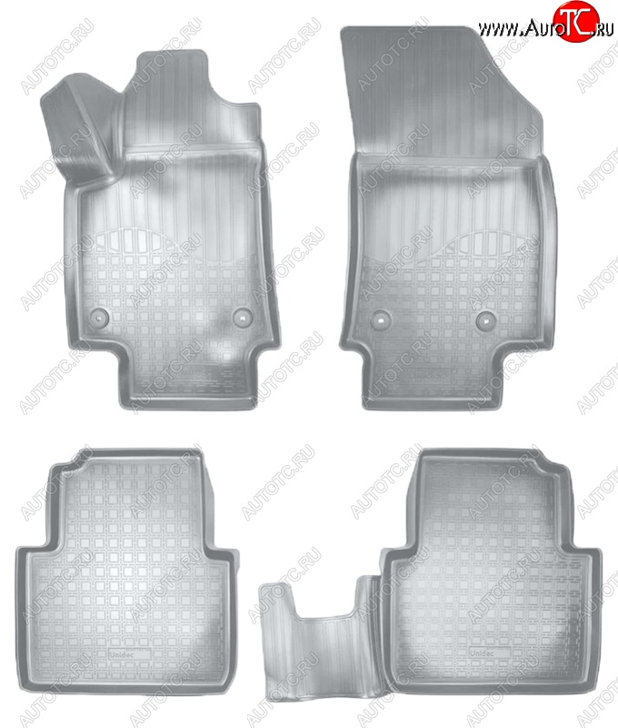 2 999 р. Коврики салонные Noplast (3D)  Opel Crossland  X (2017-2025) (Серые)  с доставкой в г. Керчь
