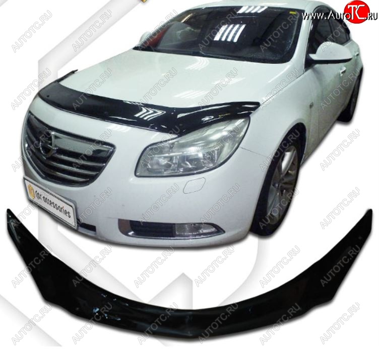 3 699 р. Дефлектор капота CA-Plastic Opel Insignia A дорестайлинг седан (2008-2013) (Classic черный, Без надписи)  с доставкой в г. Керчь