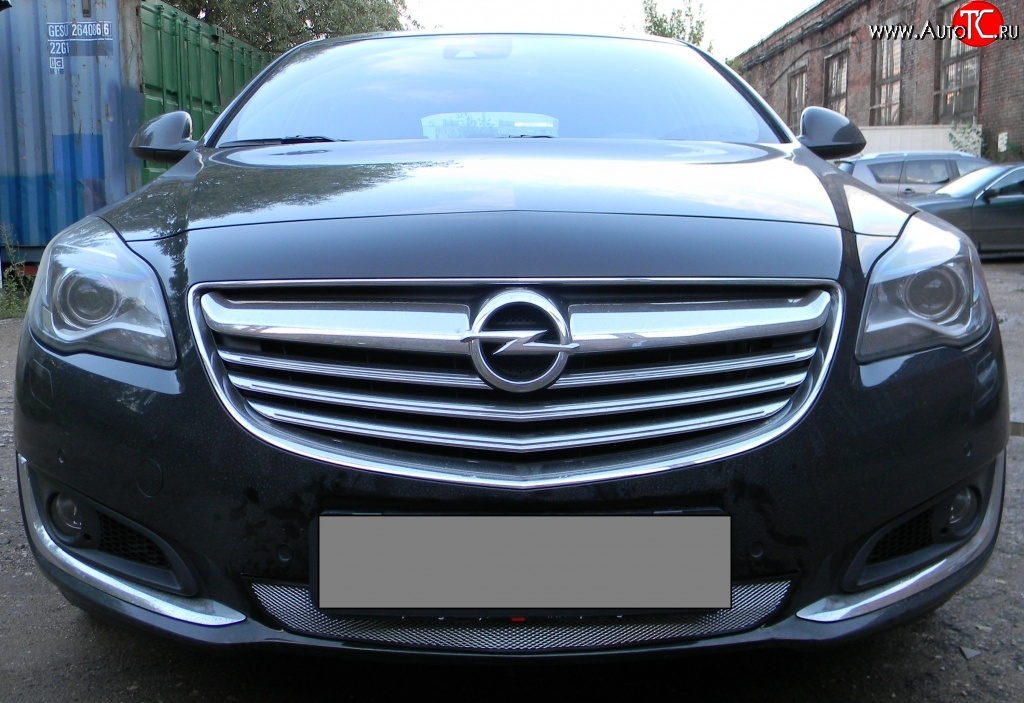 1 539 р. Сетка на бампер (рестайлинг) Russtal (хром) Opel Insignia A рестайлинг седан (2013-2017)  с доставкой в г. Керчь