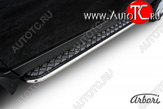 14 579 р. Защита штатных порогов с листом Arbori (труба - нержавейка d42, лист - алюминий) Opel Mokka  дорестайлинг (2012-2016)  с доставкой в г. Керчь