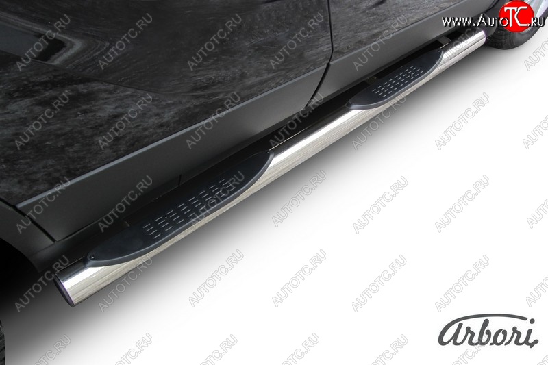 18 719 р. Защита штатных порогов Arbori (с проступью, нержавейка, d76 mm). Opel Mokka  дорестайлинг (2012-2016)  с доставкой в г. Керчь