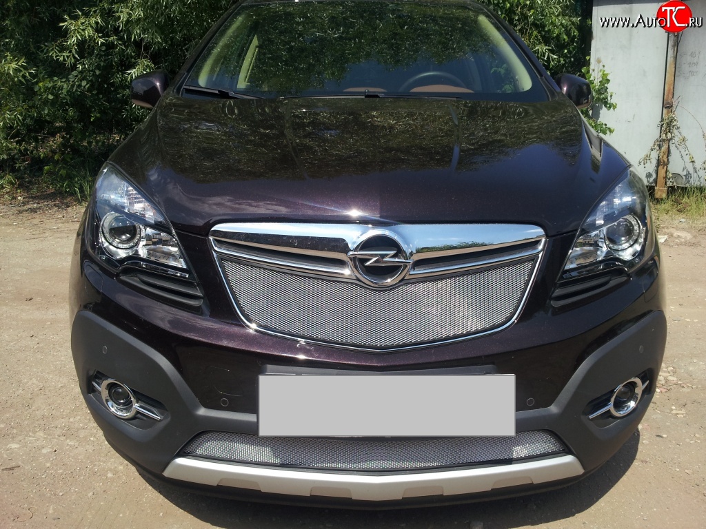 1 539 р. Сетка в решетку радиатора Russtal Opel Mokka  дорестайлинг (2012-2016) (хром)  с доставкой в г. Керчь