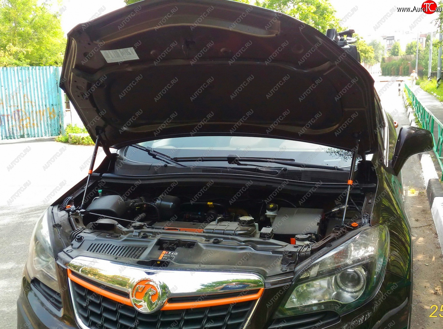 2 049 р. Упоры капота Russtal Opel Mokka  дорестайлинг (2012-2016)  с доставкой в г. Керчь