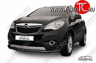 6 389 р. Защита переднего бампера Arbori (черная, 1 труба d57 mm). Opel Mokka  дорестайлинг (2012-2016)  с доставкой в г. Керчь