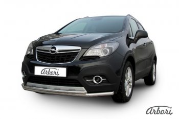 14 363 р. Защита переднего бампера Arbori (нержавейка, 2 трубы d57 и 42 mm) Opel Mokka  дорестайлинг (2012-2016)  с доставкой в г. Керчь. Увеличить фотографию 2