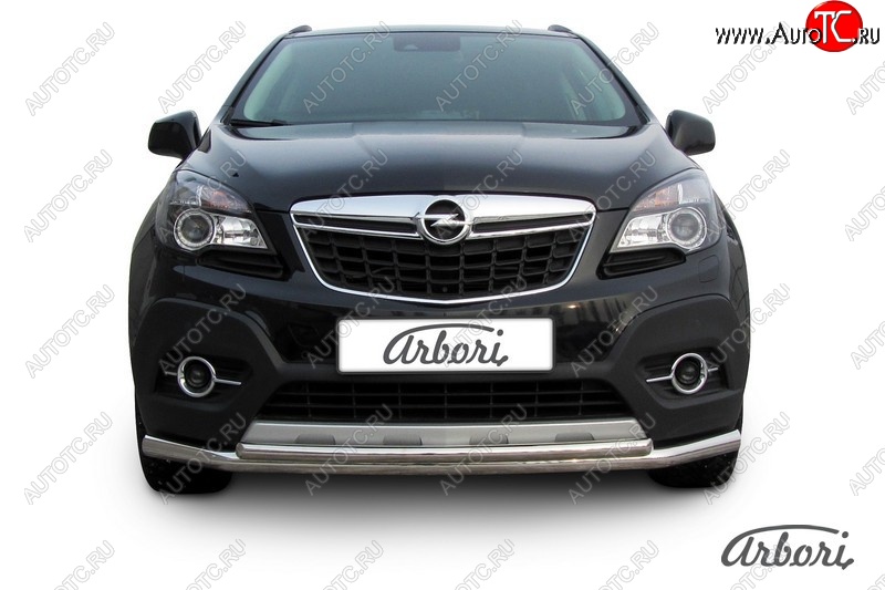 14 363 р. Защита переднего бампера Arbori (нержавейка, 2 трубы d57 и 42 mm) Opel Mokka  дорестайлинг (2012-2016)  с доставкой в г. Керчь