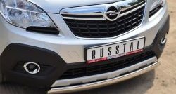 11 599 р. Защита переднего бампера (Ø75х42 мм, нержавейка) Russtal Opel Mokka  дорестайлинг (2012-2016)  с доставкой в г. Керчь. Увеличить фотографию 2