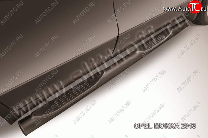 12 399 р. Защита порогов Slitkoff Opel Mokka  дорестайлинг (2012-2016) (Цвет: серебристый)  с доставкой в г. Керчь