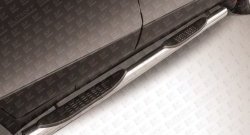 Защита порогов из трубы d76 мм с пластиковыми вставками для ног Slitkoff Opel Mokka (2012-2016)  дорестайлинг